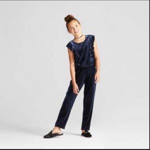 Cat & Jack Navy Ruffle Romper Jumper